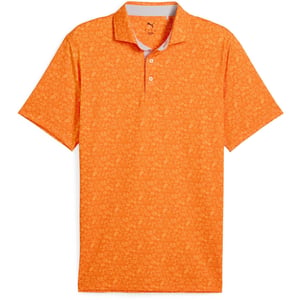 Men's Puma Mattr Peach Stand Polo Shirt in Rickie Orange