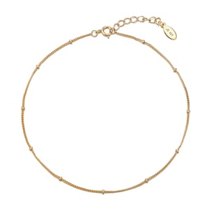 Gold plated Sterling Silver Beaded Anklet