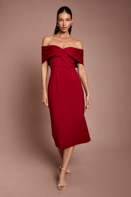 Bardot Ponte Column Midi Dress