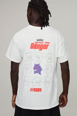 Oversized Gengar Pokemon License Print T-shirt