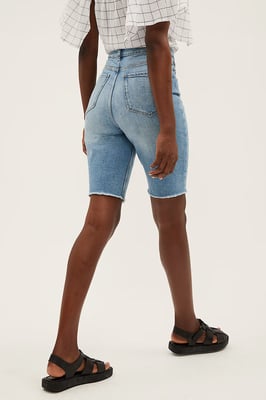 Denim Distressed Knee Shorts