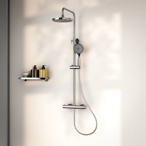 Mirlux Regendouche luno chroom met thermostaatkraan 22 cm