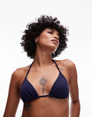 ARKET mix & match triangle tie bikini top in navy
