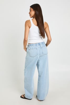 Elasticated Waistband Barrel Jean