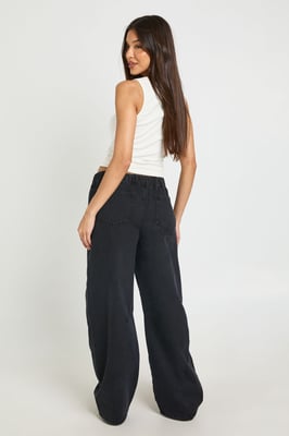 Elasticated Waistband Barrel Jean