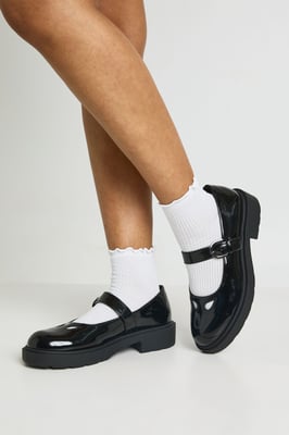 Cut Out Detail Chunky Mary Janes