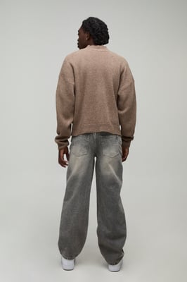Relaxed Boxy Boucle Knitted Cardigan