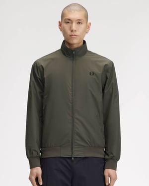 Long Sleeve Logo Detail Lightweight Jacket in Olive