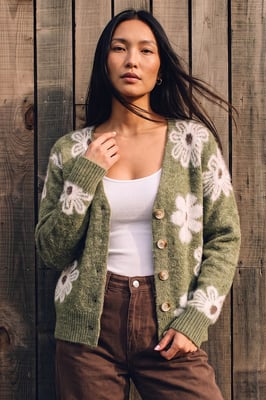 Fluffy Floral Cardigan