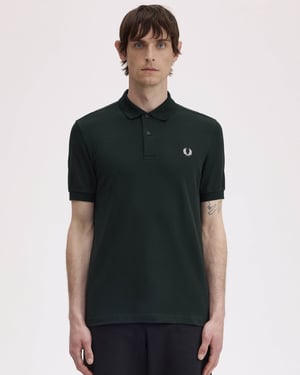 Slim Fit Short Sleeve Straight Hem Polo Shirt in Charcoal
