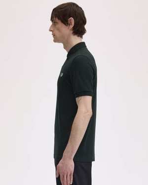 Slim Fit Short Sleeve Straight Hem Polo Shirt in Charcoal