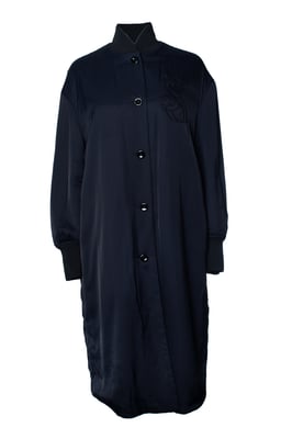 Jil Sander, blauwe lange bomber sportjas