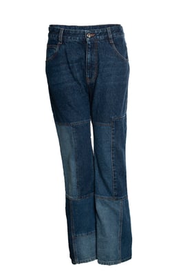 Chloé, patchwork jeans in blauw