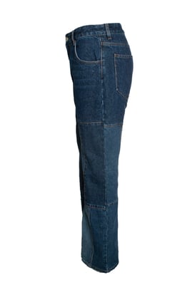 Chloé, patchwork jeans in blauw