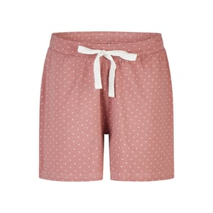 By Louise Dames korte pyjama set shortama wit/oudroze gestipt