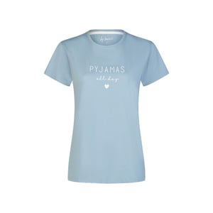 By Louise Dames shortama korte pyjama set blauw/wit gebloemd
