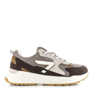 Hub  Grid almond brown/off white lage sneakers heren
