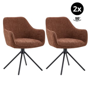 Multifurn Eetkamerstoel bo burgundy draaibaar (set van 2)