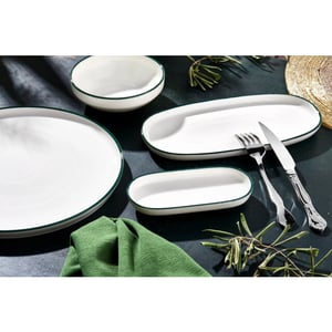 Rinart Serveerschaal green edge porselein 10 cm (100cc) set van 2
