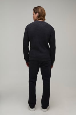 Regular Fit Raglan Ribbed Knitted Jumper