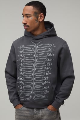Charcoal Regular Napoleon Print Hoodie