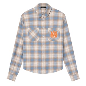 Amiri Ma Vintage Stencil Plaid Blauw
