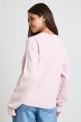 Soft Knit Pocket Detail V Neck Cardigan