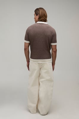 MAN Cable Embroidered Knitted Polo