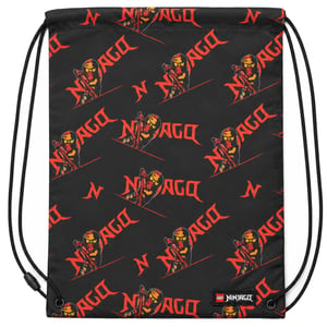 Lego Ninjago Kids Black/Red Drawstring Bag