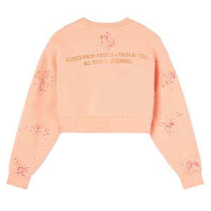 Palm Angels Pxp Painted Cropped Crew Coral