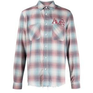 Amiri Geruite Flanel In Blauwgroen/rood