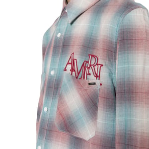 Amiri Geruite Flanel In Blauwgroen/rood