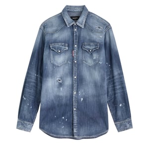 Dsquared2 Cool Guy Western Shirt Navy Blue