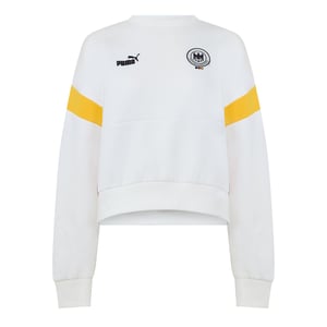 Women's Puma Dhb Archive Crew Sweatshirt in White/Black