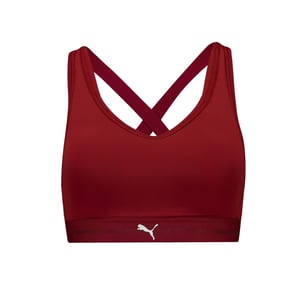 Women's Puma Sporty Padded Low Impact Sports Bra in Burgundy