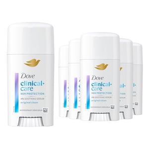 Dove Clinical + Care Anti-Perspirant Cream, Original Clean, 60ml, 6 Pack
