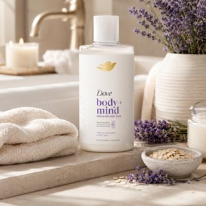 Dove Body + Mind Bath Soak, French Lavender & Oat Milk, 400ml, 6 Pack