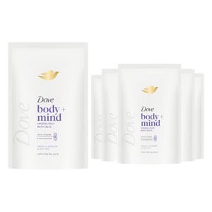 Dove Body + Mind Bath Salts, French Lavender & Oat Milk, 400g, 6 Pack
