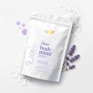 Dove Body + Mind Bath Salts, French Lavender & Oat Milk, 400g, 6 Pack