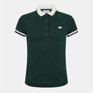 Men's Lacoste Slim Fit Short Sleeve Polo Shirt in Sinople/Flour