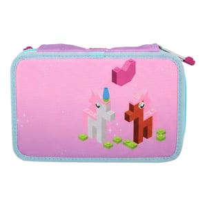 Lego Iconic Sparkle 3Layer Kids Pink Pencil Case with Content