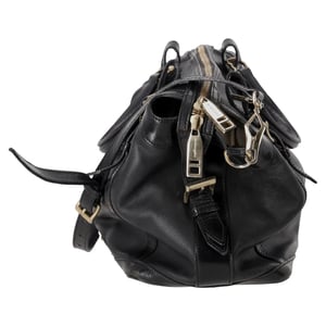 Burberry Medium Ellers Perforated Tote Bag in Black Leather