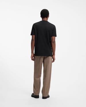 Regular Fit Short Sleeve Logo Detail T-Shirt in Black