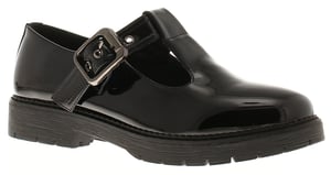Apache Womens School Shoes Tremble Buckle Black patent