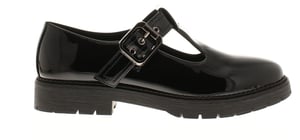 Apache Womens School Shoes Tremble Buckle Black patent