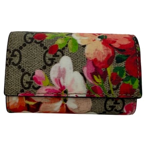 Gucci Supreme Blooms 6 Key Holder Case in Multicolor Coated Canvas