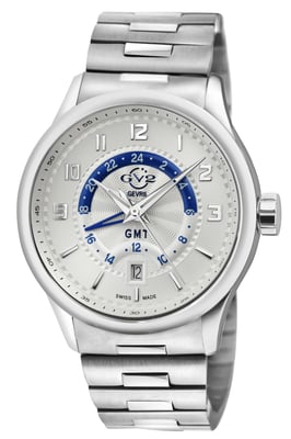 GV2 Men's Giromondo Silver Dial Stainless Steel Watch