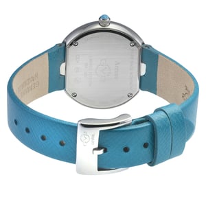 GV2 Arezzo Women's Diamond Watch,SS Case, Turquoise Dial, Genuine Italian Handmade Torquoise Leather Strap