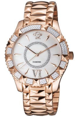 GV2 Venice Womens MOP Dial IP Rose Gold Stainless Steel Watch