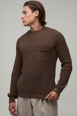 Regular Fit Raglan Ribbed Knitted Jumper